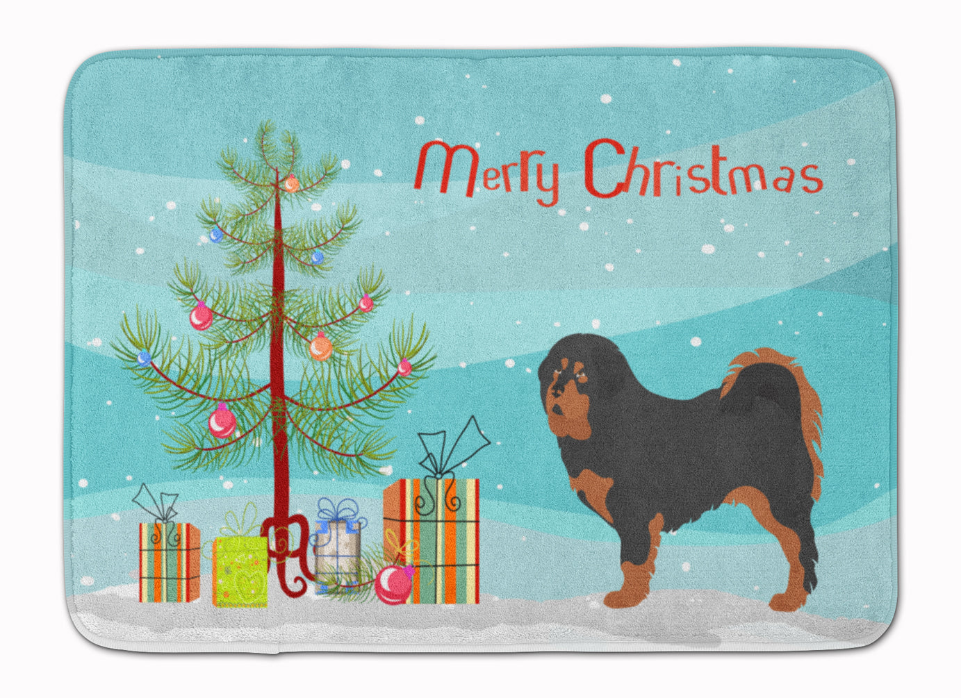 Tibetan Mastiff Christmas Machine Washable Memory Foam Mat BB8488RUG - the-store.com