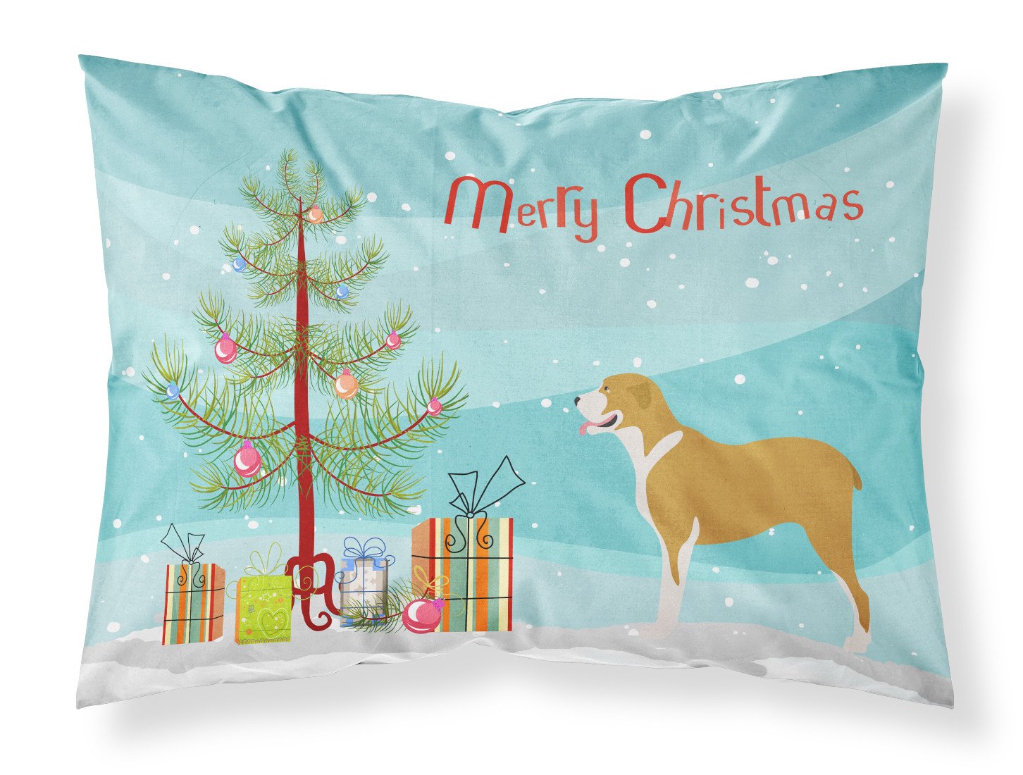 Belgium Mastiff Christmas Fabric Standard Pillowcase BB8489PILLOWCASE by Caroline's Treasures