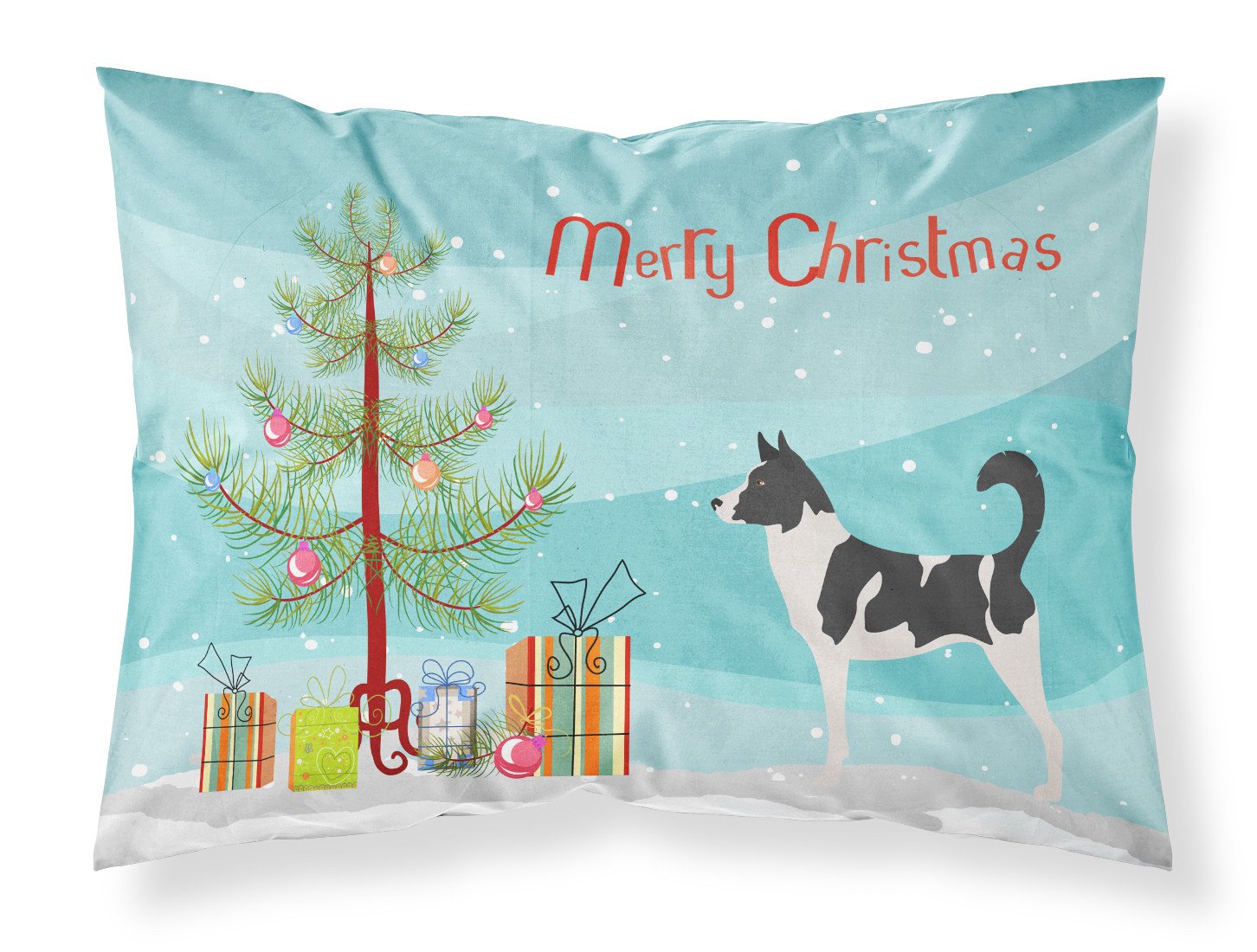 Caroline's Treasures Canaan Dog Christmas Fabric Standard Pillowcase – Artistic Decorative Front, White Back BB8491PILLOWCASE