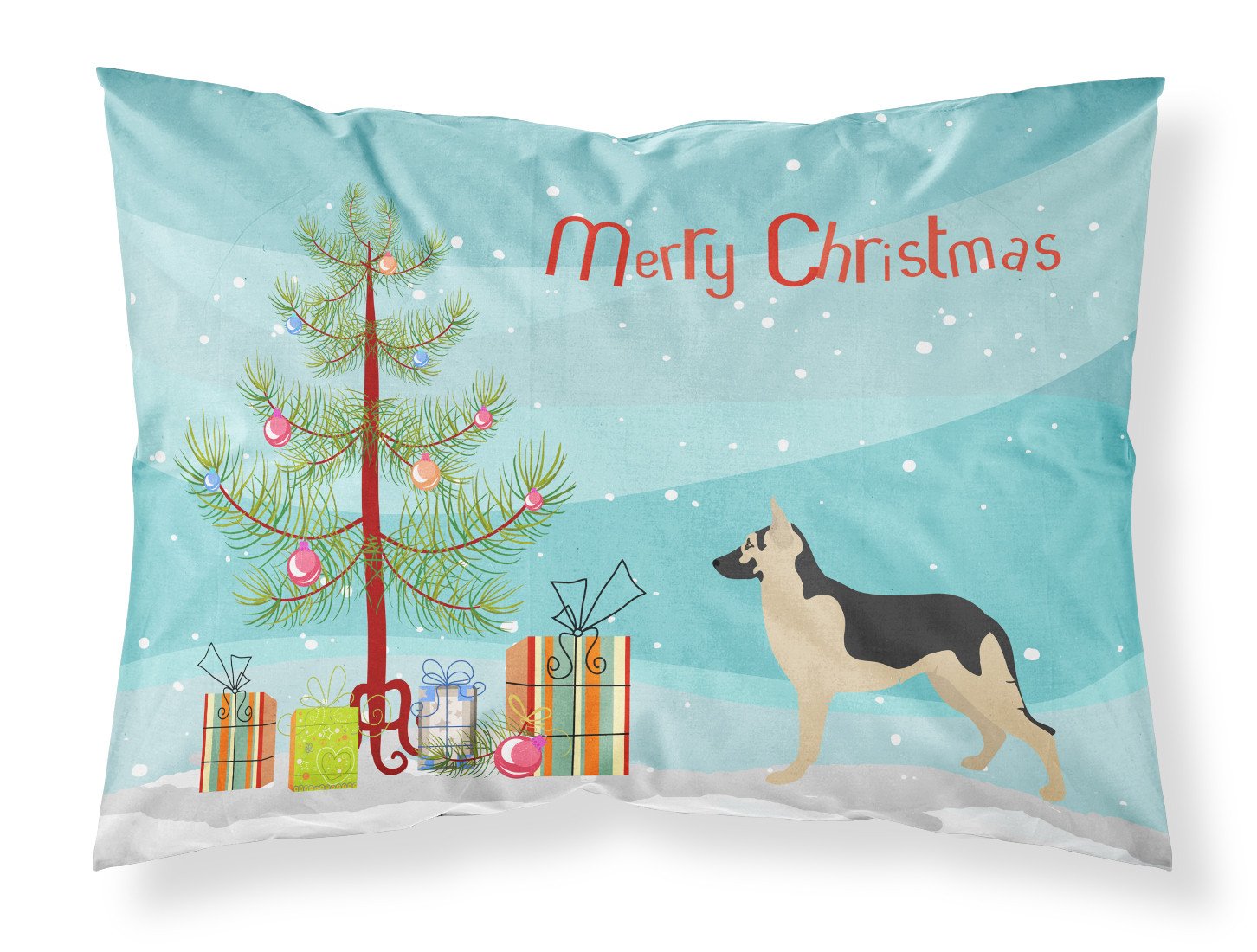 German Shepherd Christmas Fabric Standard Pillowcase BB8492PILLOWCASE by Caroline's Treasures