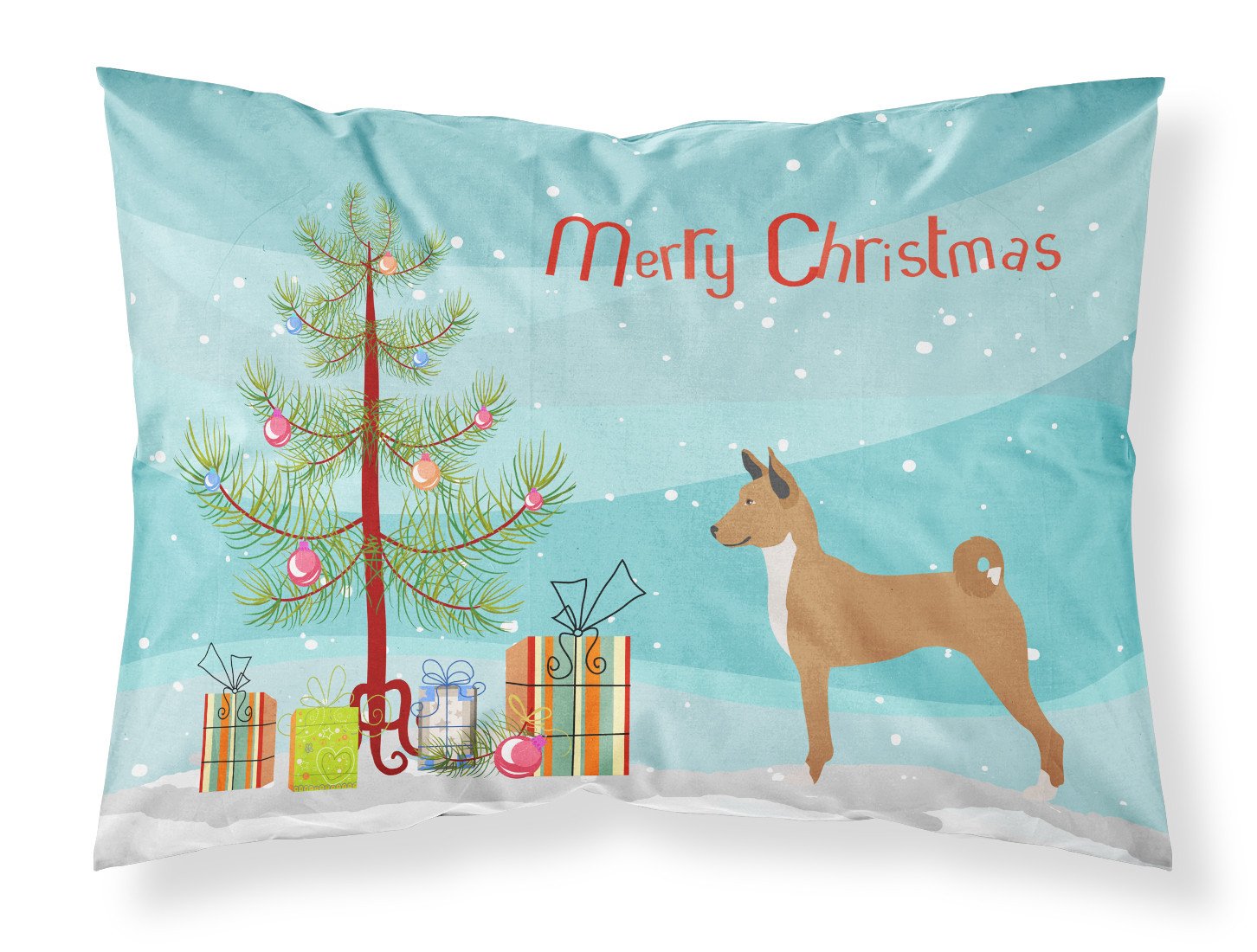 Telomian Christmas Fabric Standard Pillowcase BB8495PILLOWCASE by Caroline's Treasures