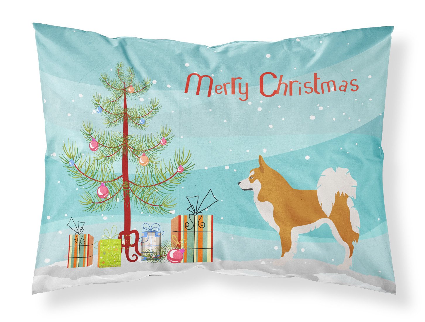 Icelandic Sheepdog Christmas Fabric Standard Pillowcase BB8502PILLOWCASE by Caroline's Treasures