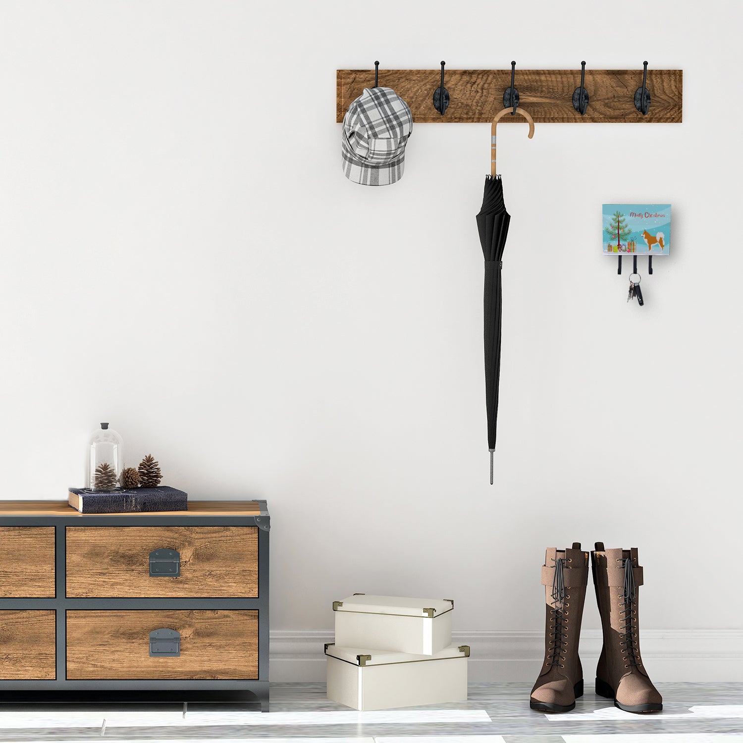 Caroline's Treasures Icelandic Sheepdog Christmas Leash or Key Holder BB8502TH68