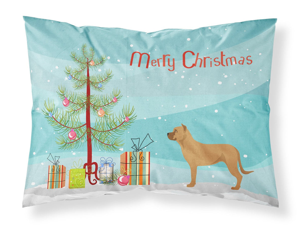 Alano Espanol Spanish Bulldog Christmas Fabric Standard Pillowcase BB8506PILLOWCASE by Caroline&#39;s Treasures