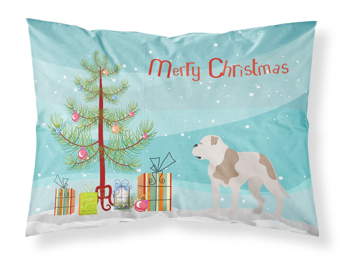 American Bulldog Christmas Fabric Standard Pillowcase BB8510PILLOWCASE by Caroline&#39;s Treasures