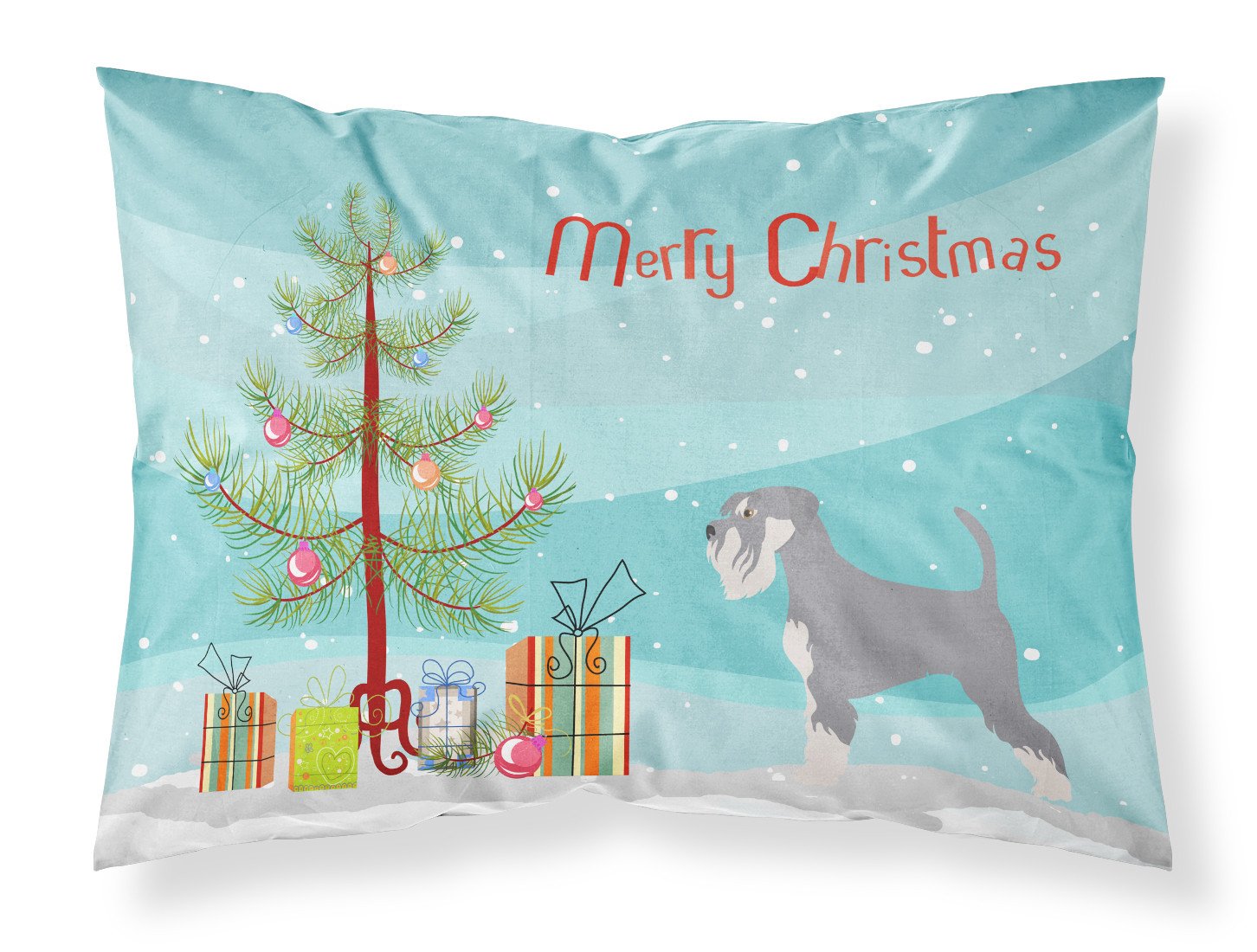 Schnauzer Christmas Fabric Standard Pillowcase BB8512PILLOWCASE by Caroline's Treasures