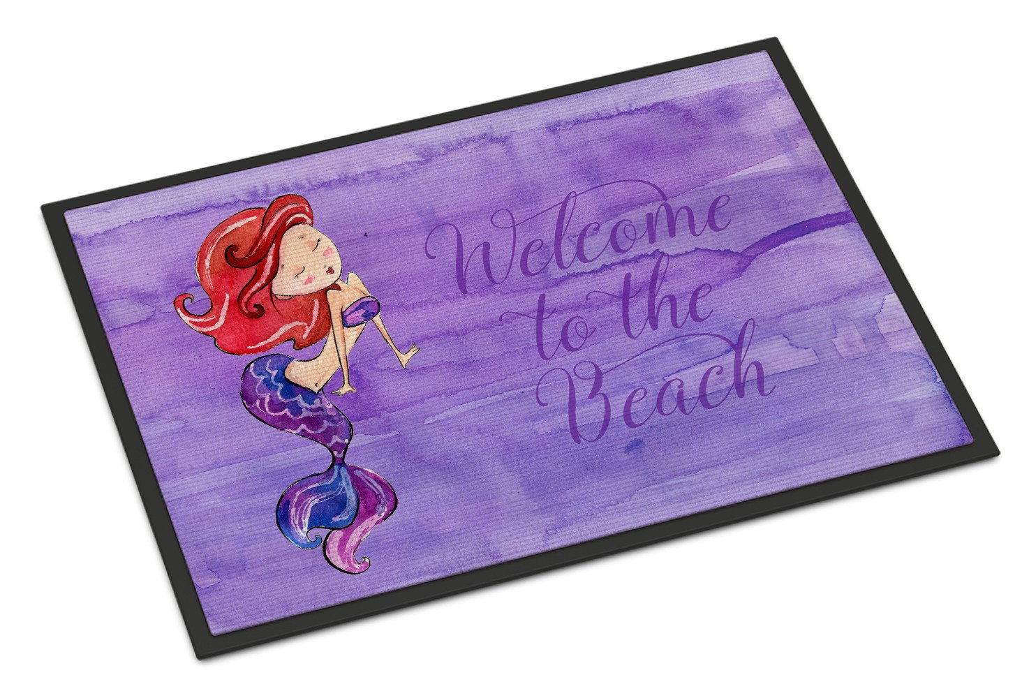 Mermaid Welcome Purple Indoor or Outdoor Mat 24x36 BB8514JMAT by Caroline's Treasures