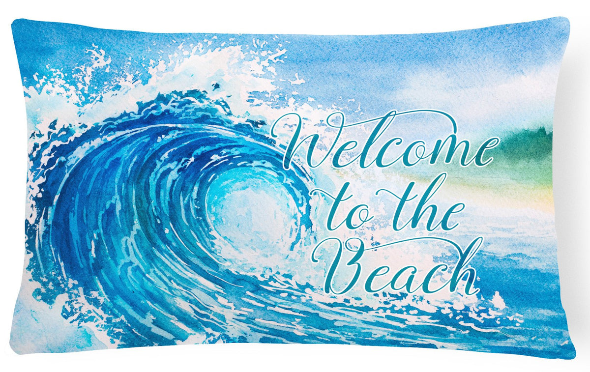 Wave Welcome Canvas Fabric Decorative Pillow BB8529PW1216 by Caroline&#39;s Treasures