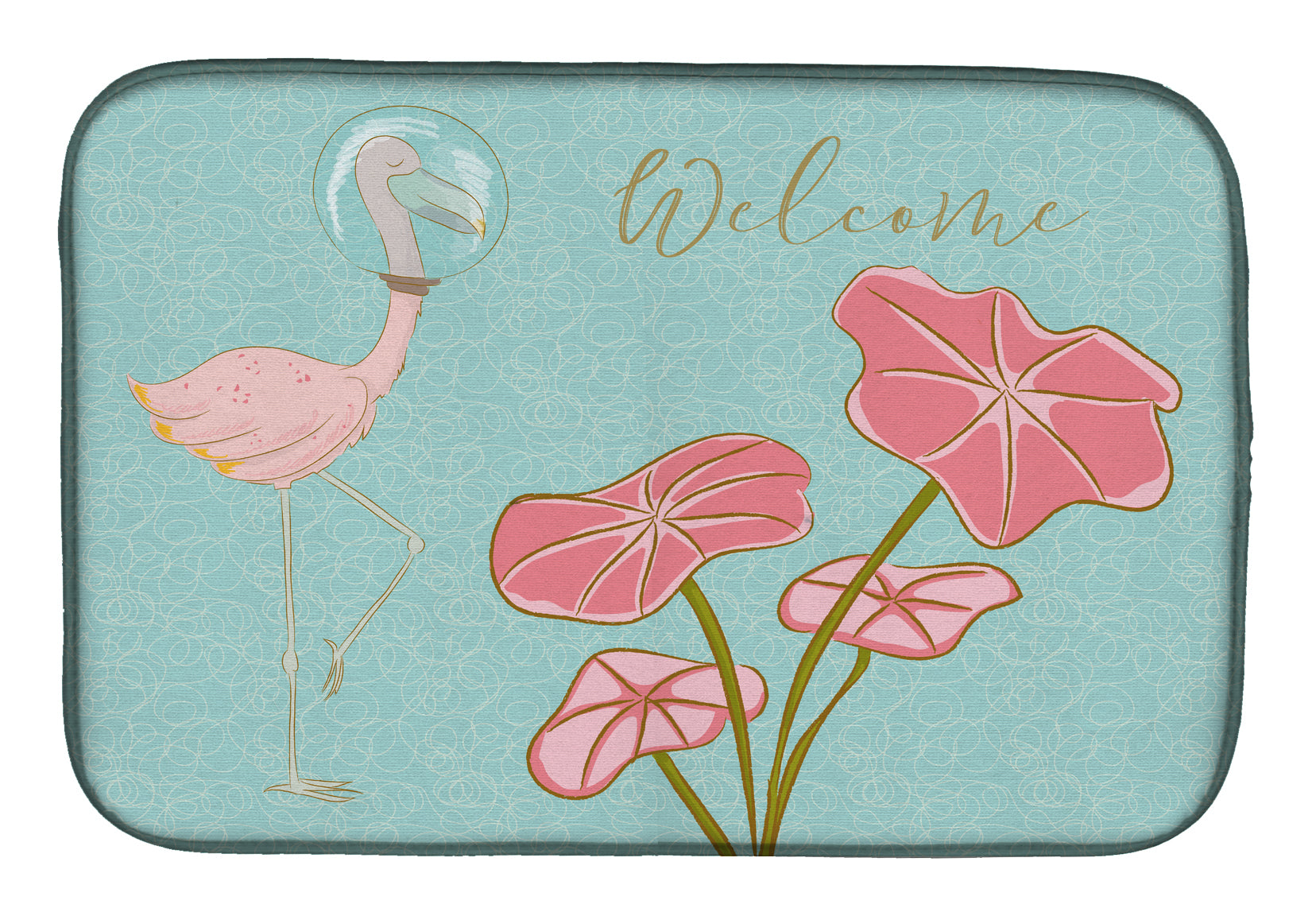 Flamingo Welcome Dish Drying Mat BB8532DDM  the-store.com.