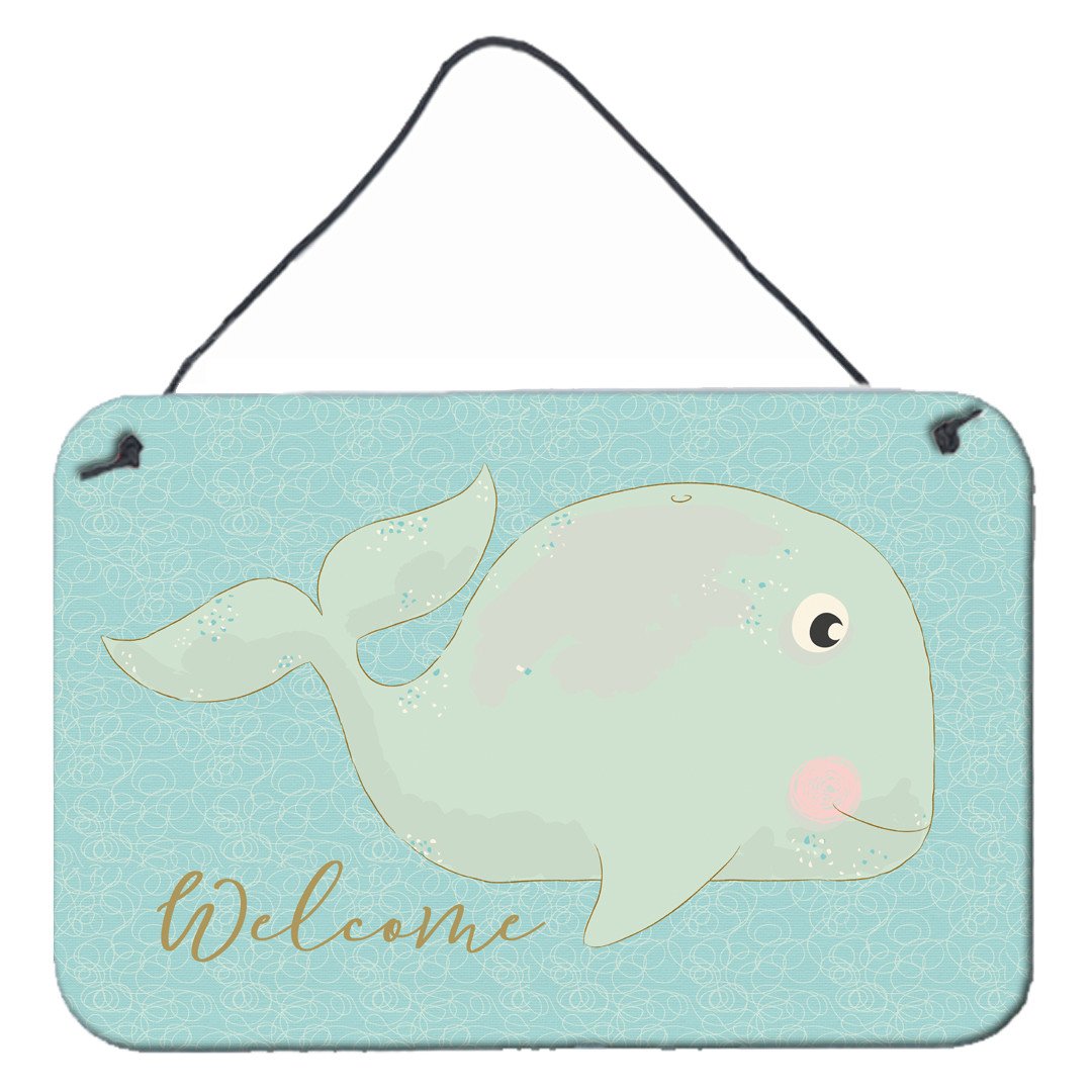 Whale Welcome Wall or Door Hanging Prints BB8533DS812 by Caroline's Treasures