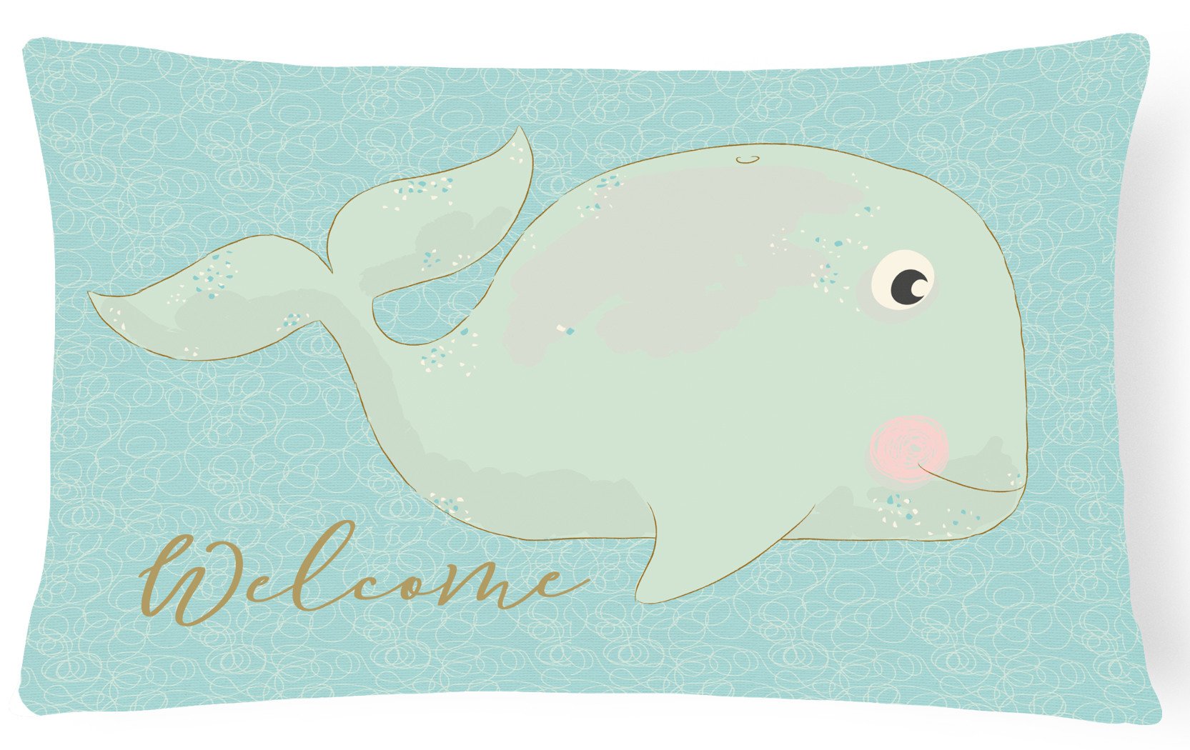 Whale Welcome Canvas Fabric Decorative Pillow BB8533PW1216 by Caroline's Treasures