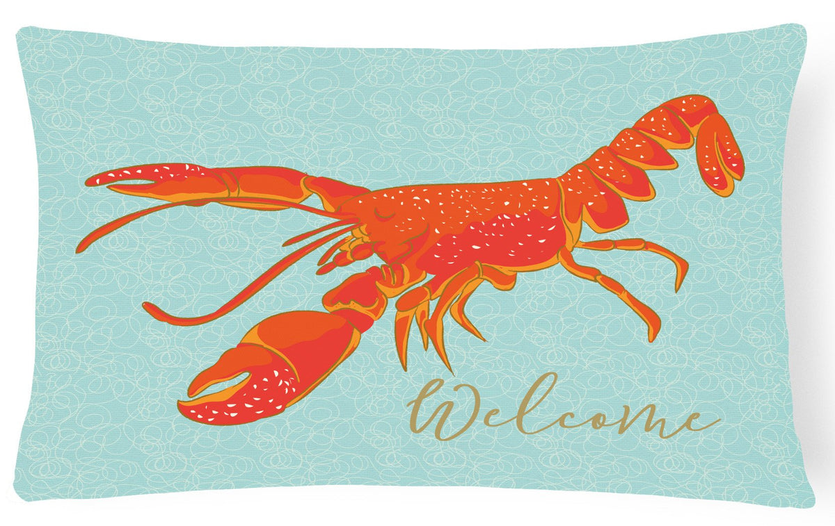 Lobster Welcome Canvas Fabric Decorative Pillow BB8534PW1216 by Caroline&#39;s Treasures