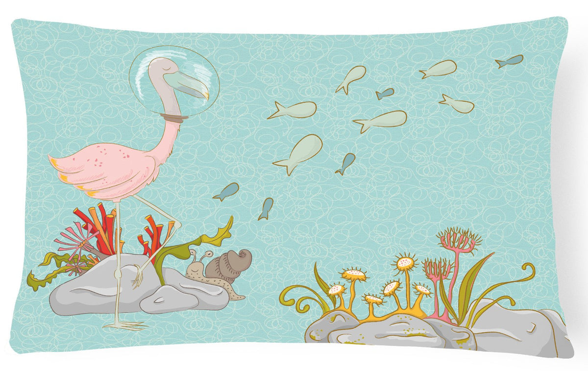 Flamingo Underwater Canvas Fabric Decorative Pillow BB8535PW1216 by Caroline&#39;s Treasures
