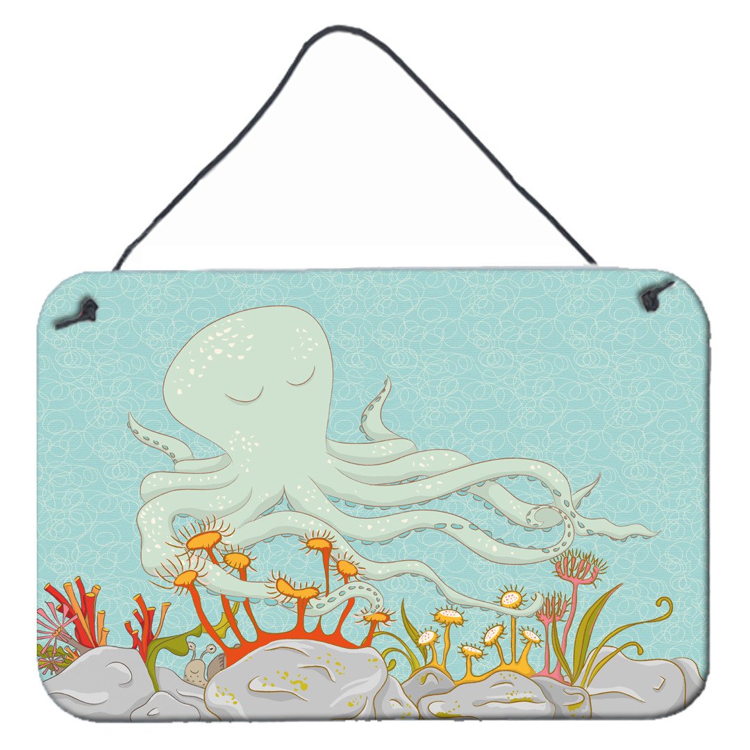 Octopus Underwater Scene Wall or Door Hanging Prints BB8538DS812 by Caroline&#39;s Treasures