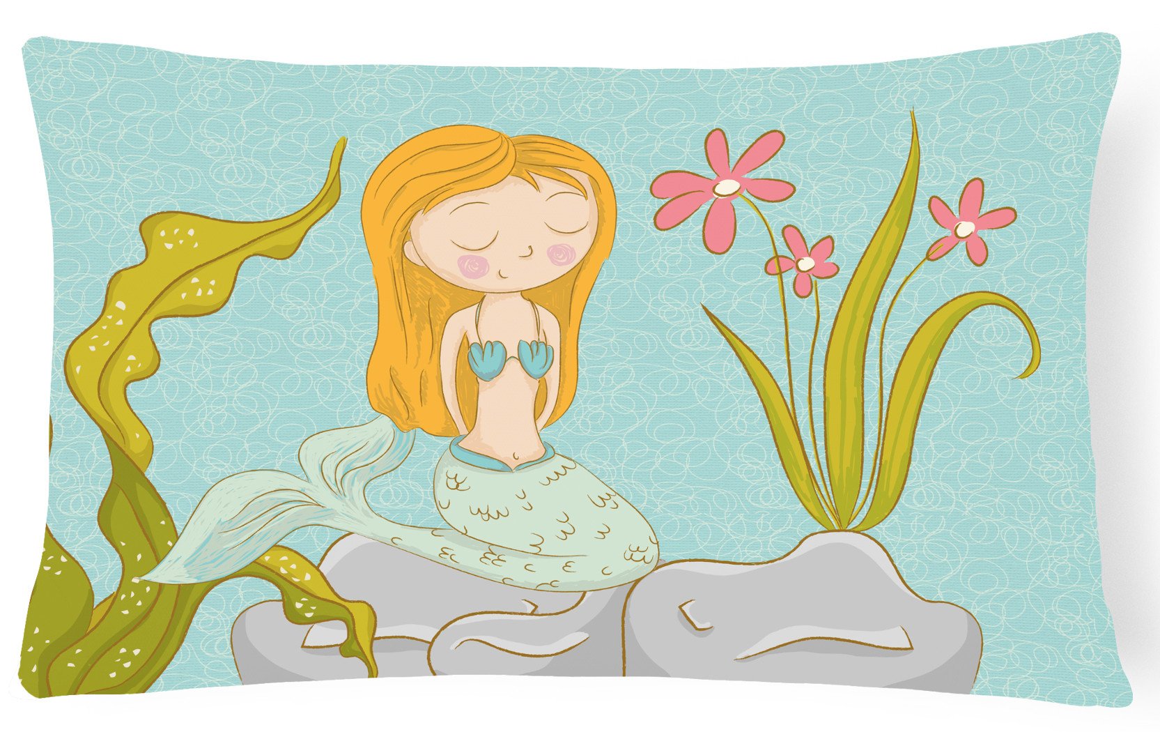 Mermaid Underwater Scene Canvas Fabric Decorative Pillow BB8539PW1216 by Caroline's Treasures