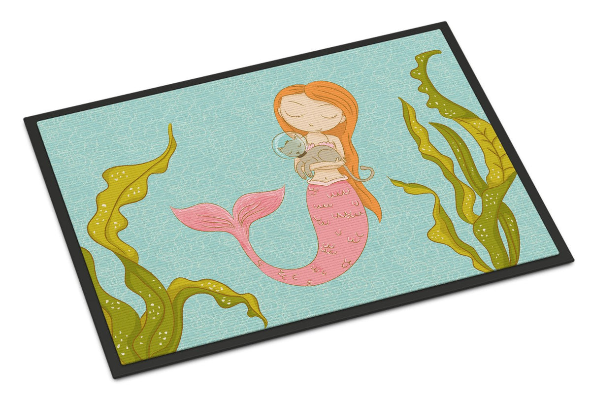 Mermaid and Cat Underwater Indoor or Outdoor Mat 24x36 BB8540JMAT by Caroline&#39;s Treasures