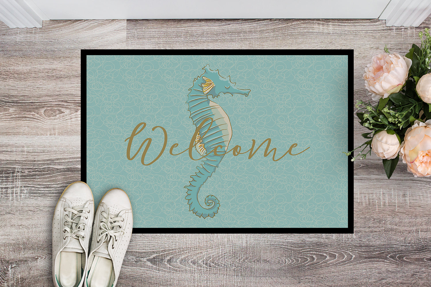 Seahorse Welcome Indoor or Outdoor Mat 18x27 BB8547MAT - the-store.com