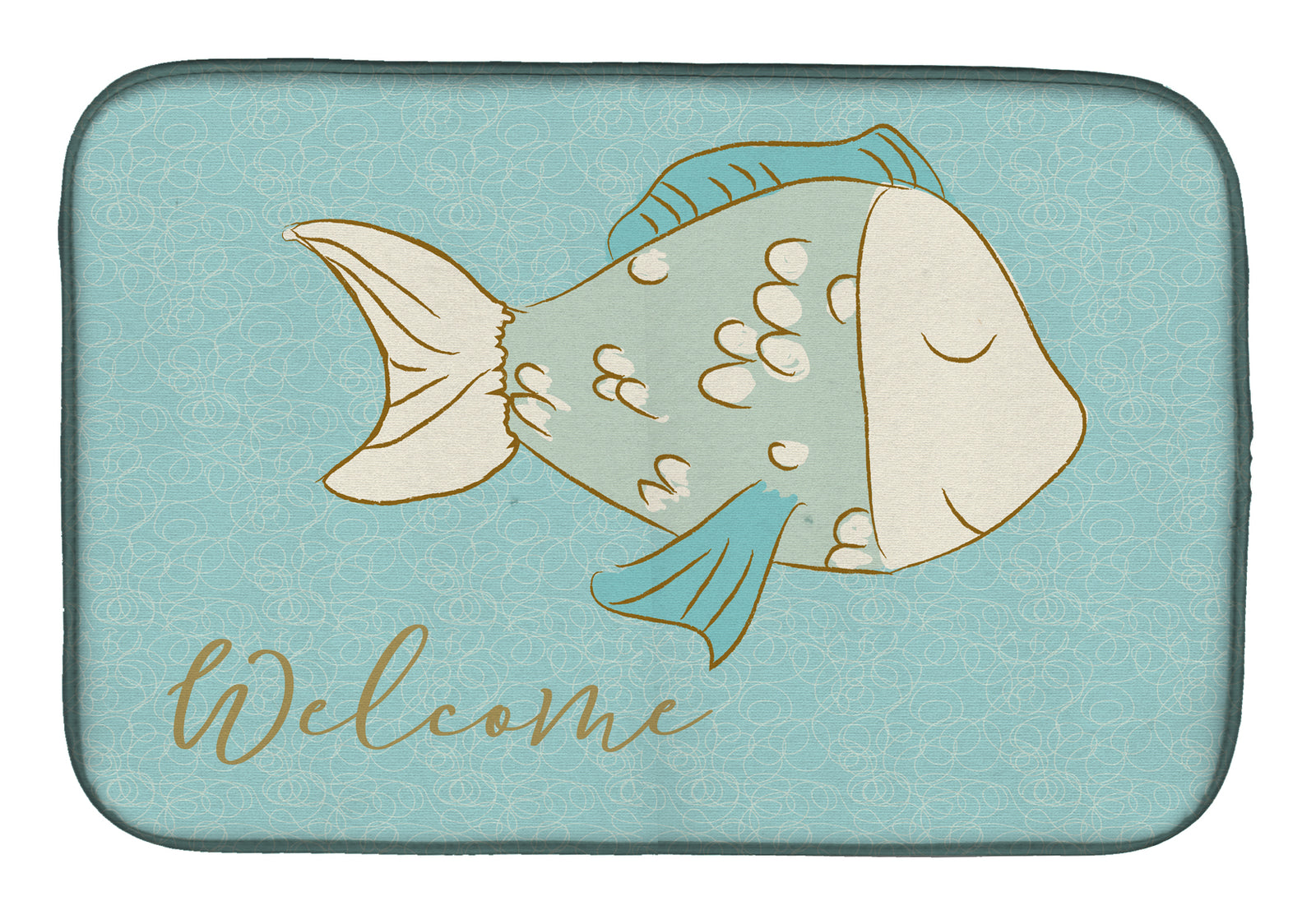 Blue Fish Welcome Dish Drying Mat BB8549DDM  the-store.com.
