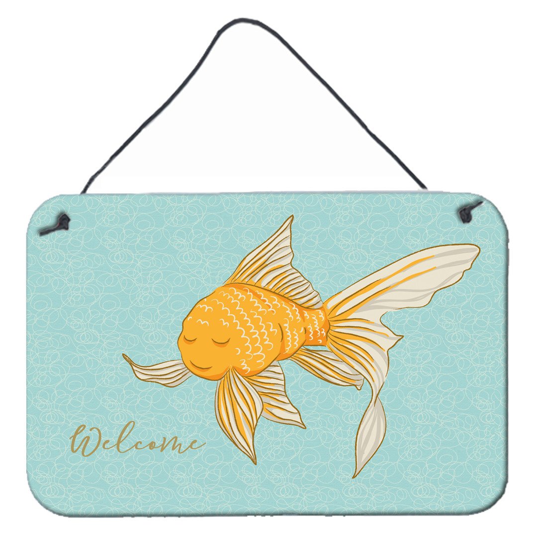 Gold Fish Welcome Wall or Door Hanging Prints BB8551DS812 by Caroline&#39;s Treasures