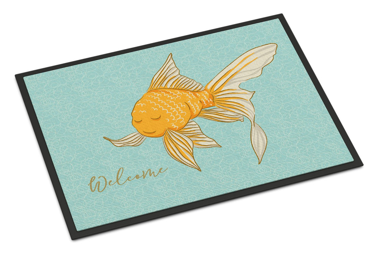 Gold Fish Welcome Indoor or Outdoor Mat 24x36 BB8551JMAT by Caroline&#39;s Treasures