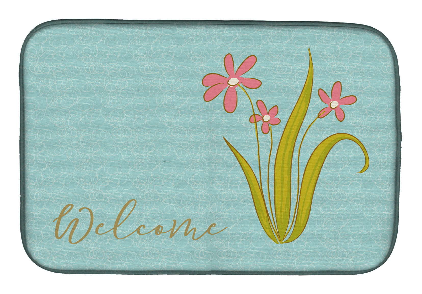 Flowers Welcome Dish Drying Mat BB8552DDM  the-store.com.