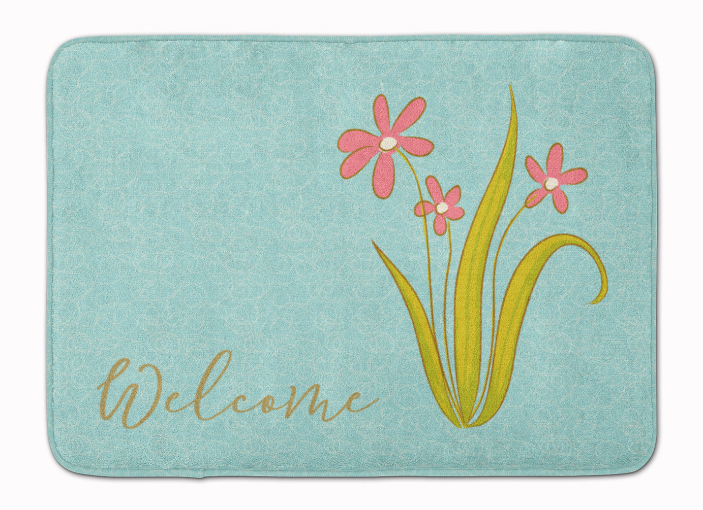 Flowers Welcome Machine Washable Memory Foam Mat BB8552RUG - the-store.com