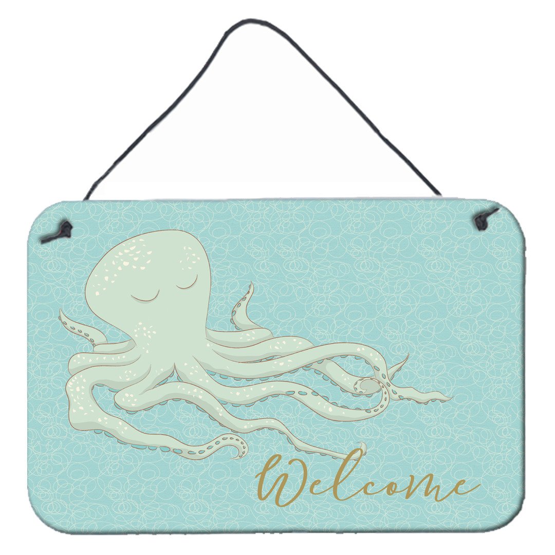 Octopus Welcome Wall or Door Hanging Prints BB8553DS812 by Caroline&#39;s Treasures
