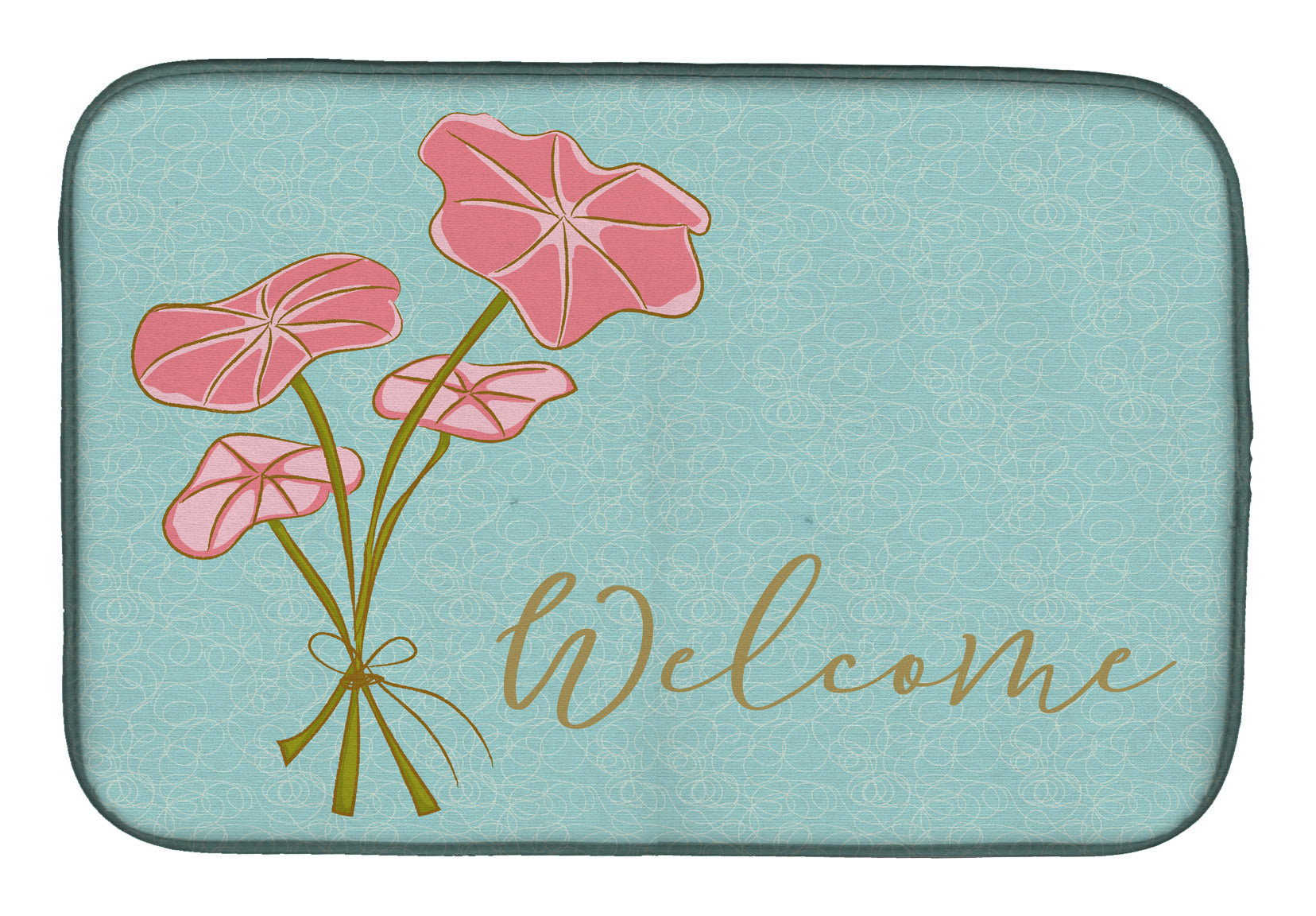 Bunch of Flowers Welcome Dish Drying Mat BB8554DDM  the-store.com.