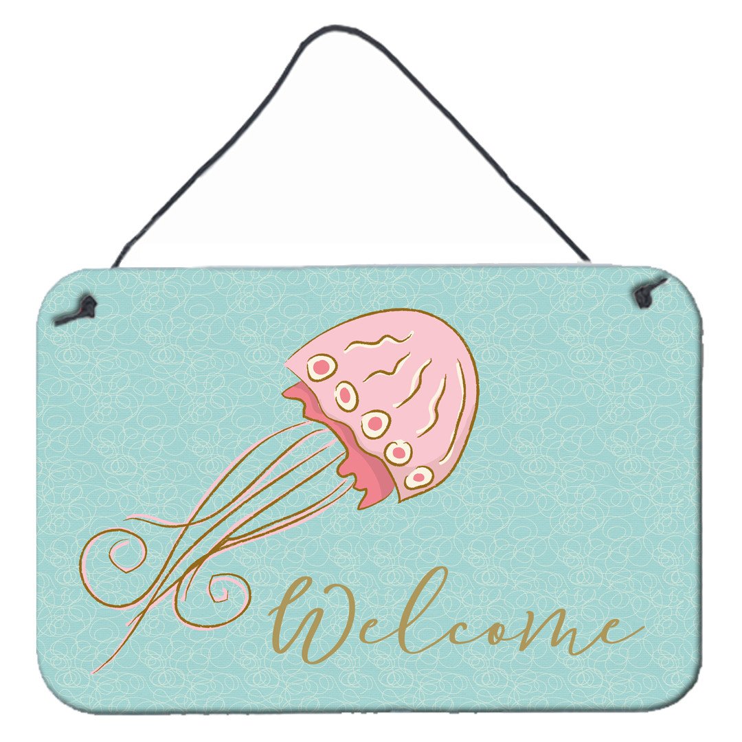 Jelly Fish Welcome Wall or Door Hanging Prints BB8555DS812 by Caroline&#39;s Treasures
