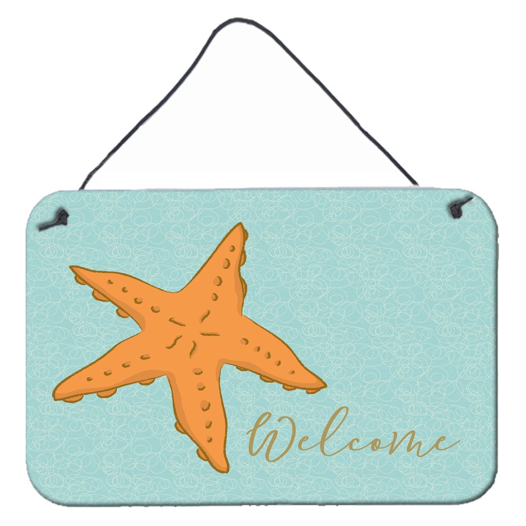 Starfish Welcome Wall or Door Hanging Prints BB8559DS812 by Caroline's Treasures