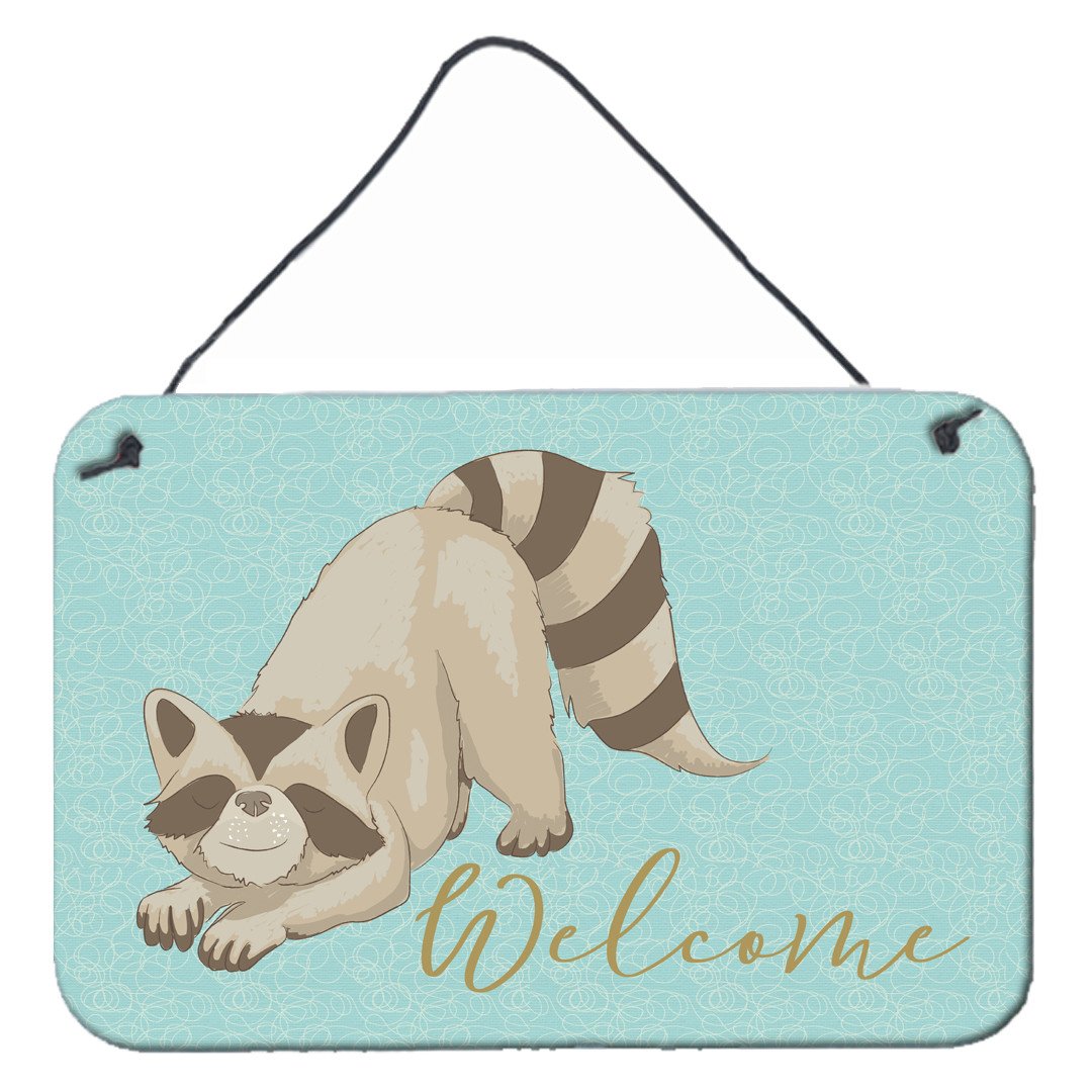 Raccoon Welcome Wall or Door Hanging Prints BB8560DS812 by Caroline&#39;s Treasures