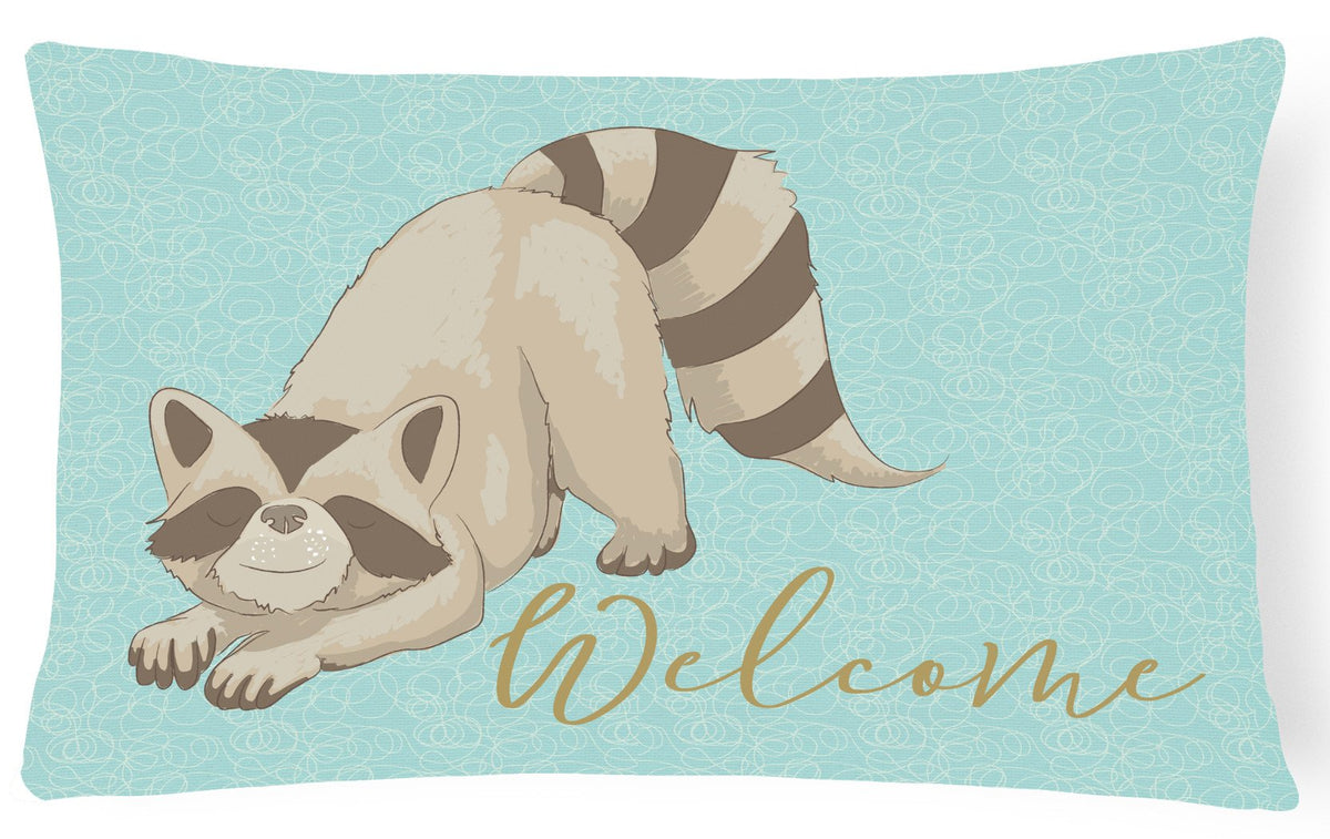 Raccoon Welcome Canvas Fabric Decorative Pillow BB8560PW1216 by Caroline&#39;s Treasures