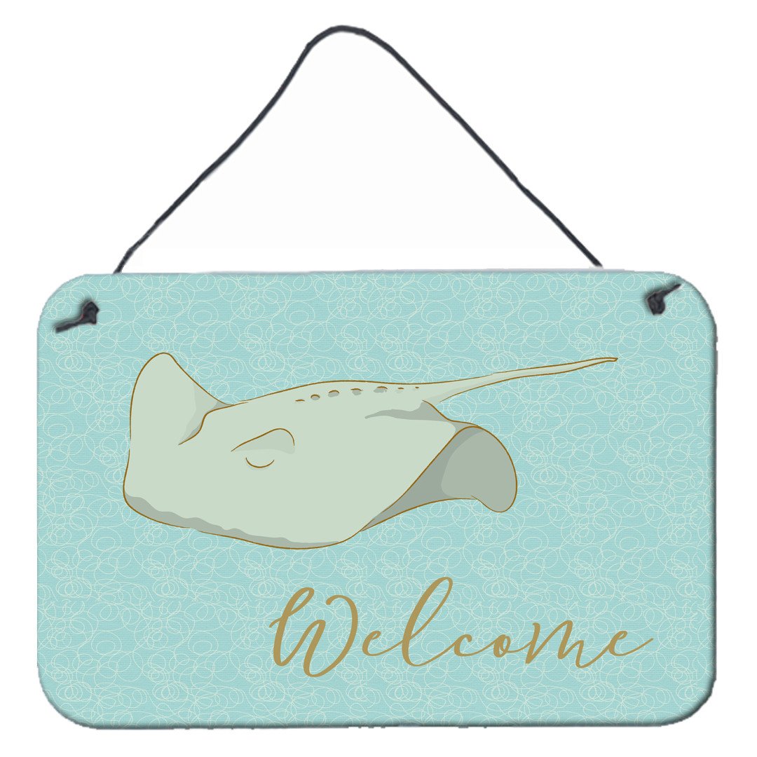 Sting Ray Welcome Wall or Door Hanging Prints BB8561DS812 by Caroline&#39;s Treasures