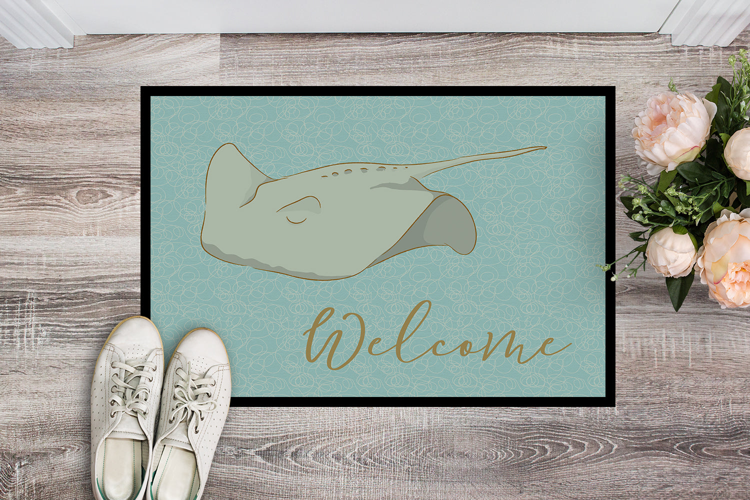 Sting Ray Welcome Indoor or Outdoor Mat 18x27 BB8561MAT - the-store.com