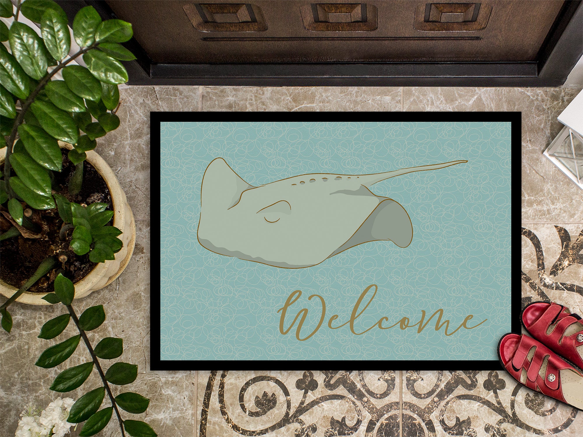 Sting Ray Welcome Indoor or Outdoor Mat 18x27 BB8561MAT - the-store.com