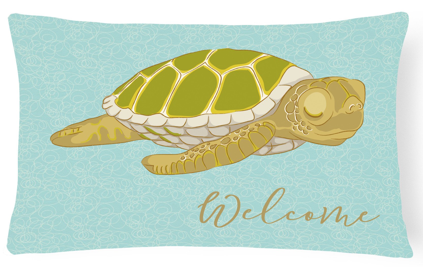 Sea Turtle Welcome Canvas Fabric Decorative Pillow BB8562PW1216 by Caroline's Treasures