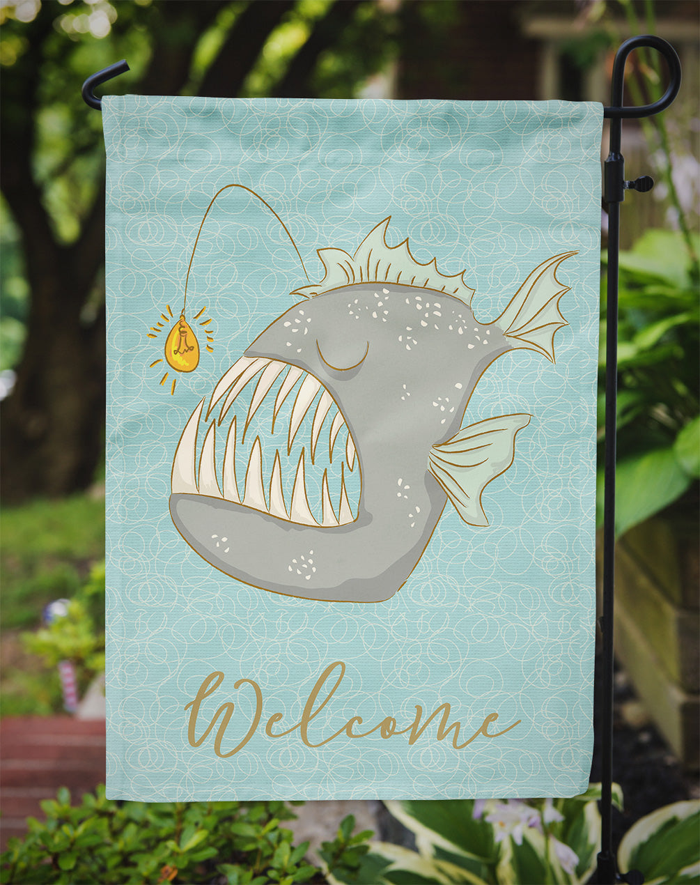 Frog Fish Welcome Flag Garden Size BB8567GF  the-store.com.