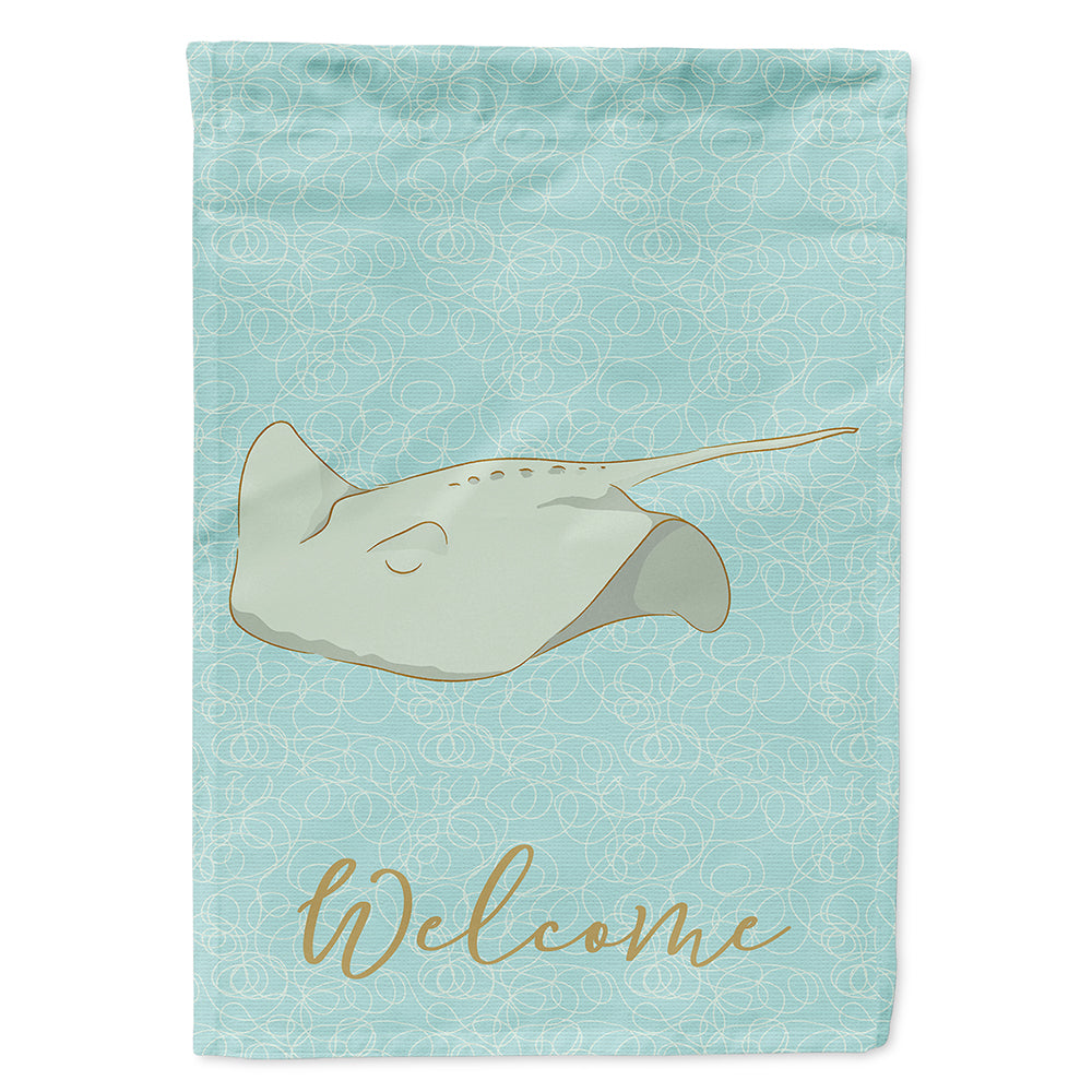 Sting Ray Welcome Flag Canvas House Size BB8571CHF