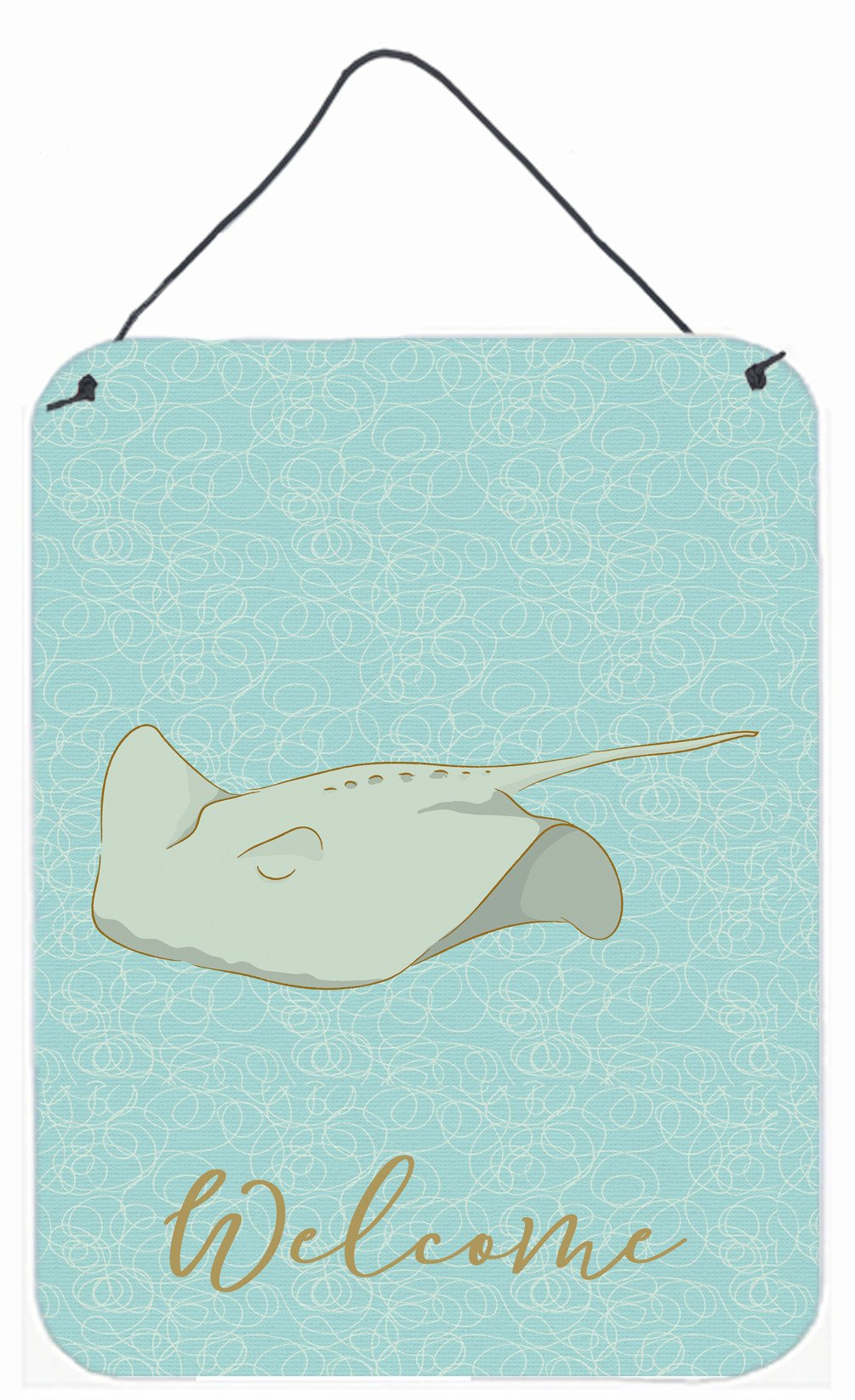Sting Ray Welcome Wall or Door Hanging Prints BB8571DS1216 by Caroline's Treasures