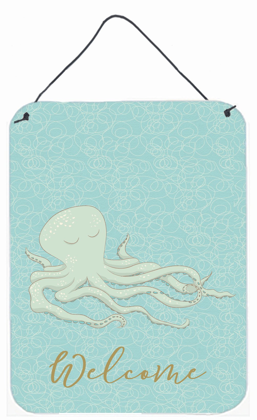 Octopus Welcome Wall or Door Hanging Prints BB8573DS1216 by Caroline&#39;s Treasures