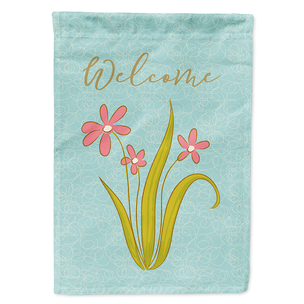Flowers Welcome Flag Canvas House Size BB8574CHF