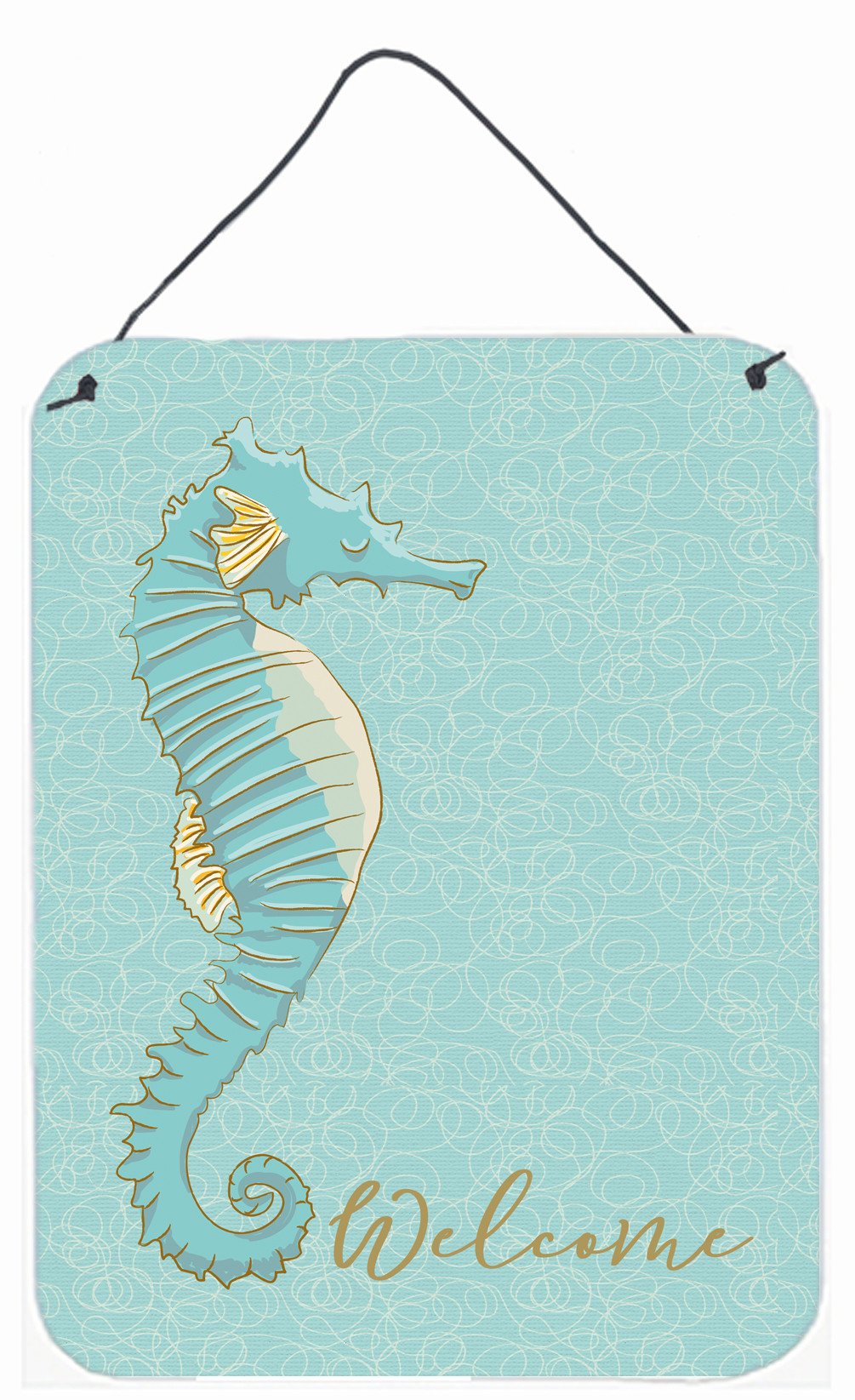 Seahorse Welcome Wall or Door Hanging Prints BB8575DS1216 by Caroline's Treasures