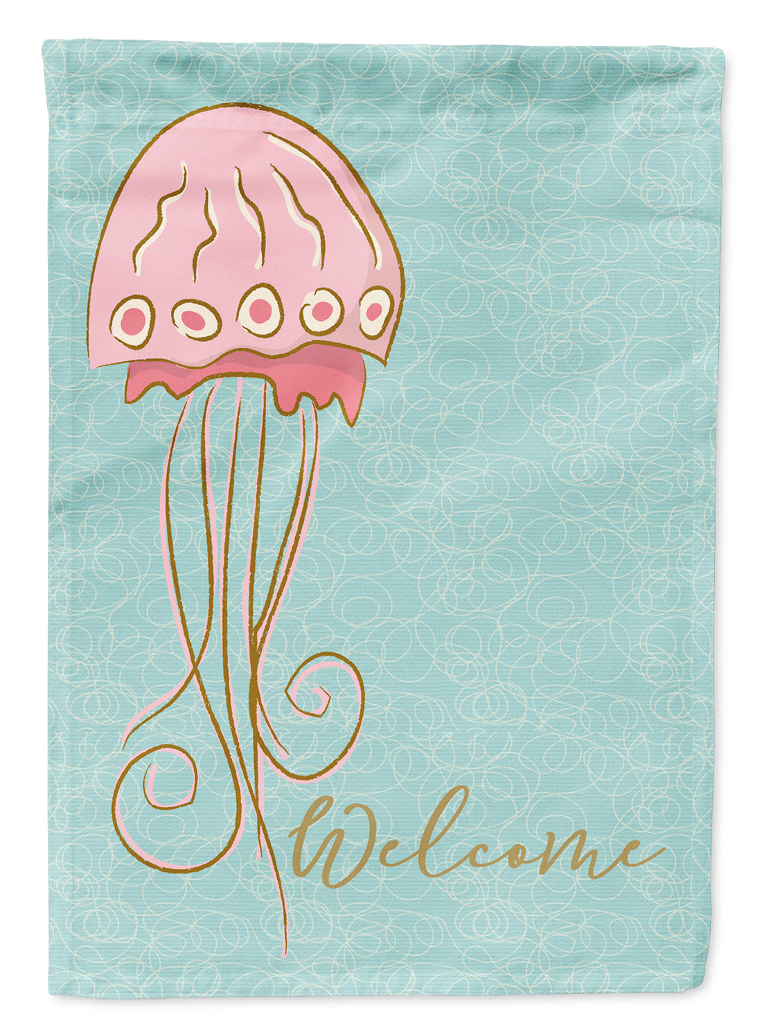 Jelly Fish Welcome Flag Canvas House Size BB8576CHF  the-store.com.