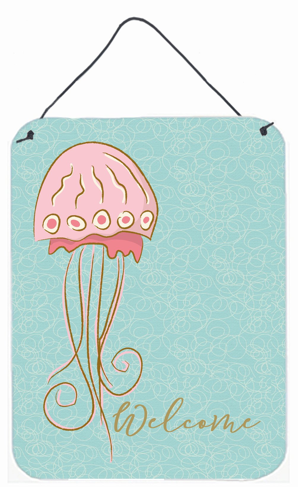Jelly Fish Welcome Wall or Door Hanging Prints BB8576DS1216 by Caroline&#39;s Treasures