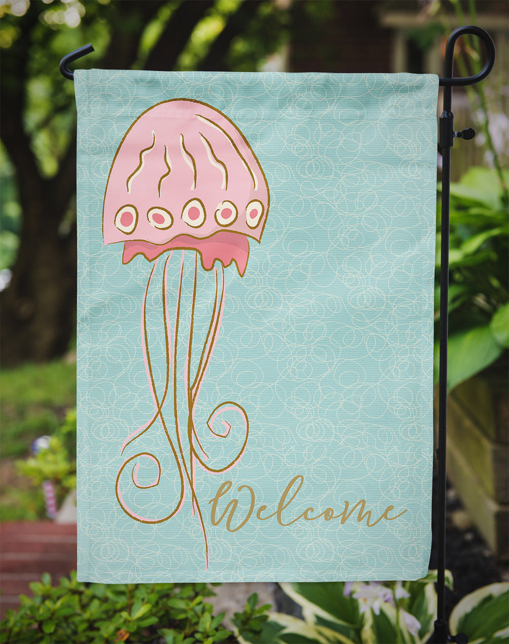 Jelly Fish Welcome Flag Garden Size BB8576GF