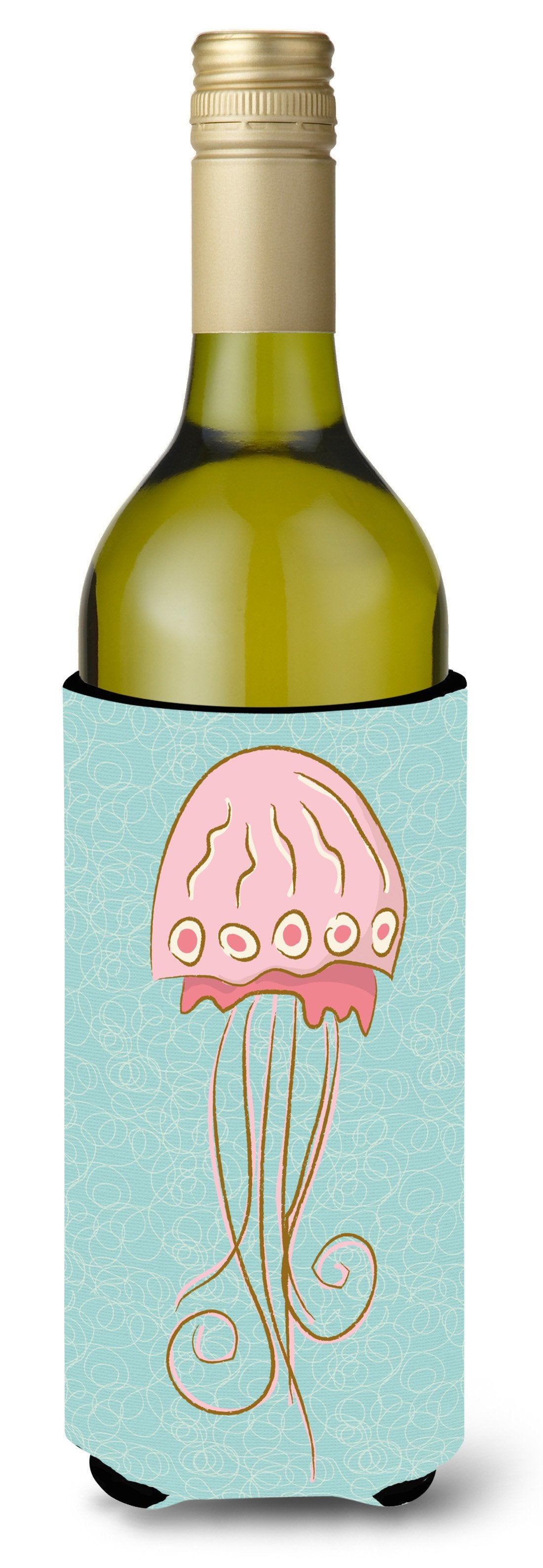 Jelly Fish Wine Bottle Beverge Insulator Hugger BB8576LITERK by Caroline's Treasures
