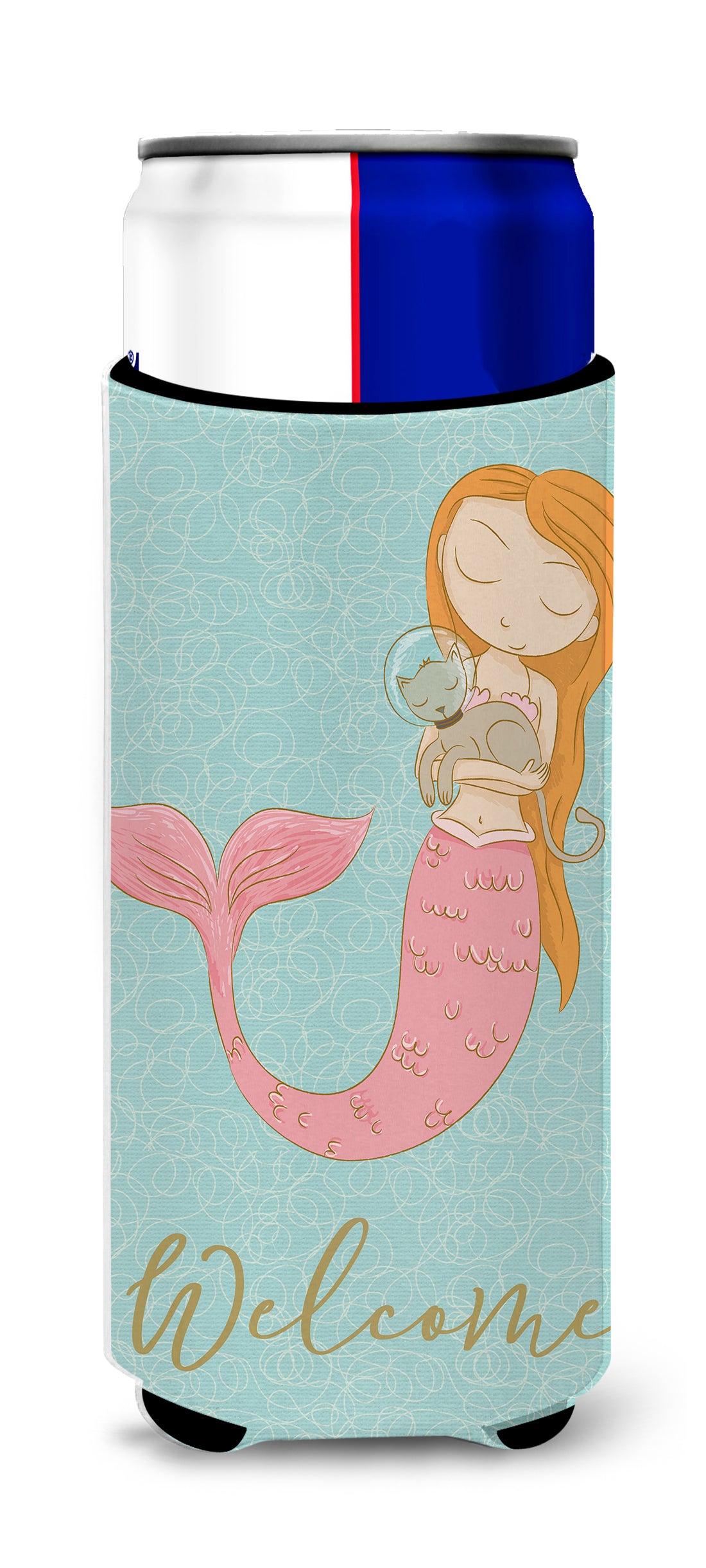Mermaid with Cat  Ultra Hugger for slim cans BB8577MUK  the-store.com.