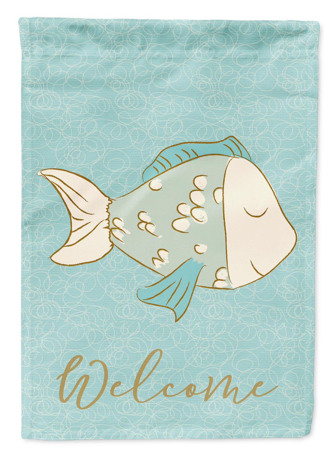 Blue Fish Welcome Flag Canvas House Size BB8578CHF