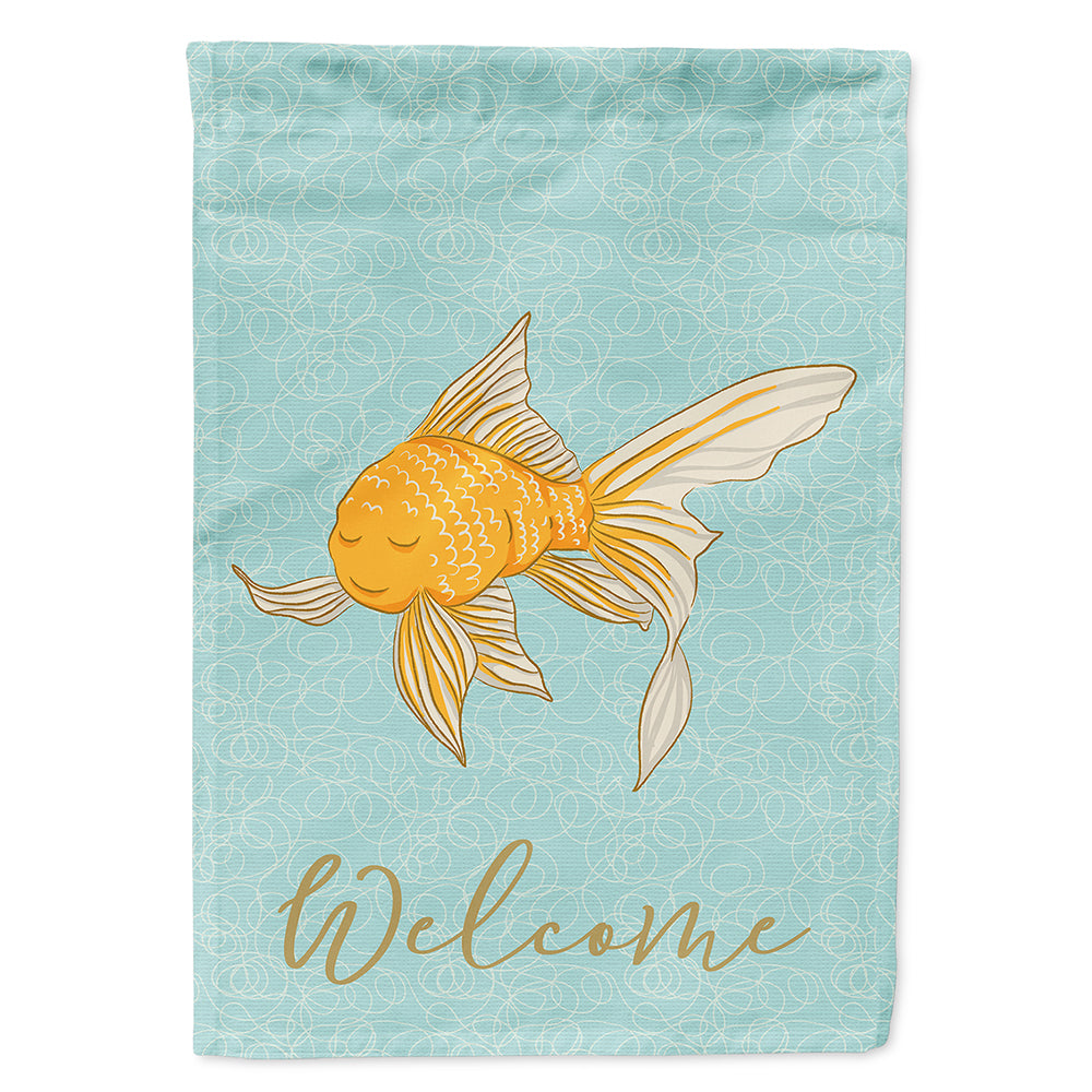 Gold Fish Welcome Flag Canvas House Size BB8579CHF  the-store.com.