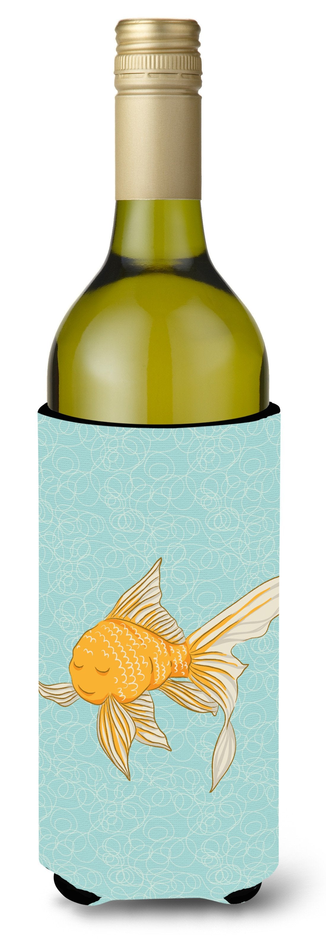 Gold Fish Wine Bottle Beverge Insulator Hugger BB8579LITERK by Caroline&#39;s Treasures